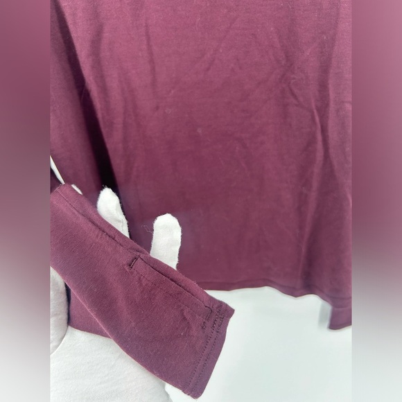 Outdoor Voices Shirt Womens Small Brown  Long Sleeve Mock Neck Stretch Merino - Picture 3 of 9